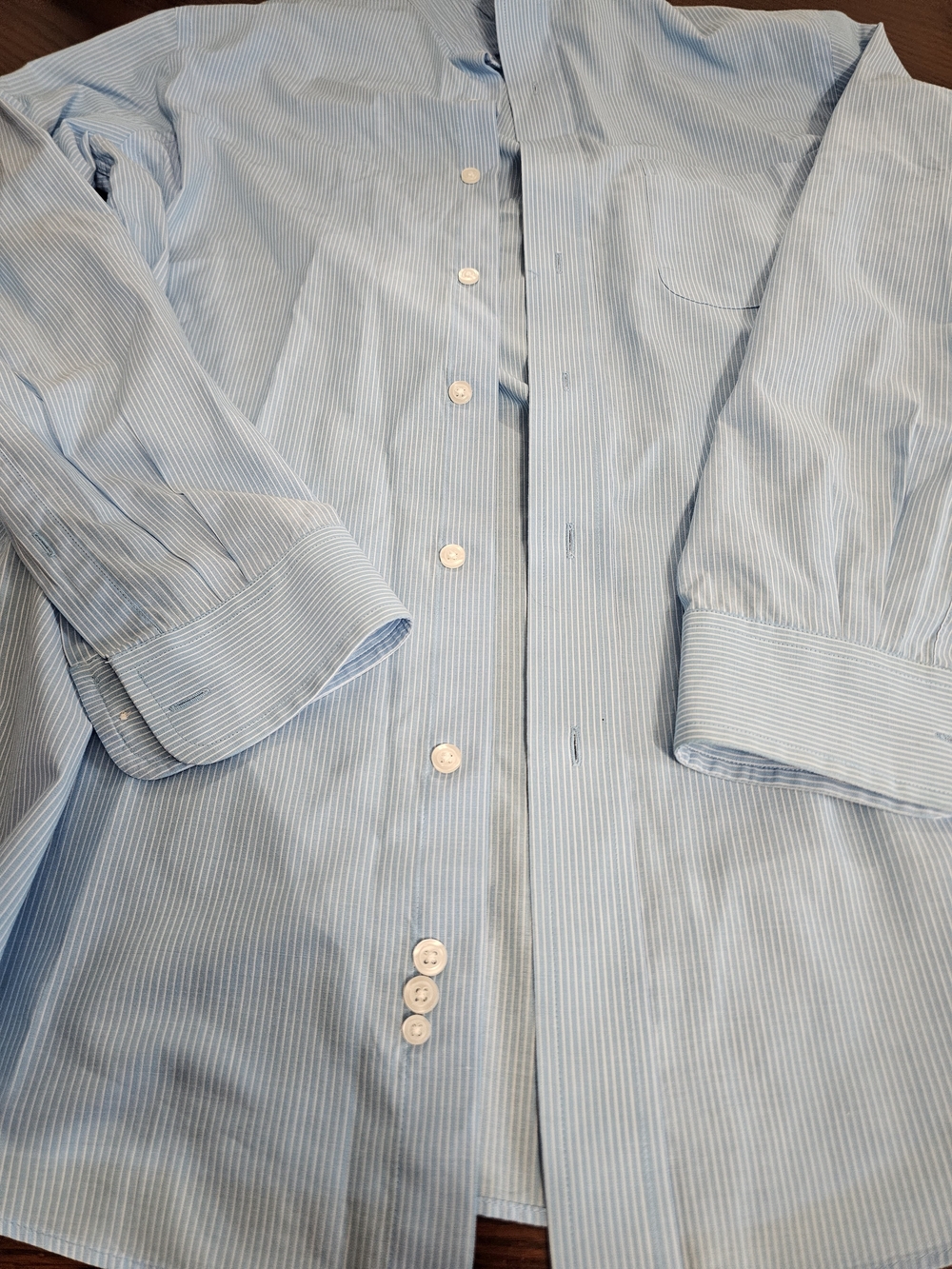 croft & barrow Light Blue and White Pinstripe Dress Shirt